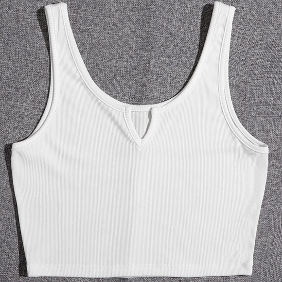 Tops - S White Slit Tank Top